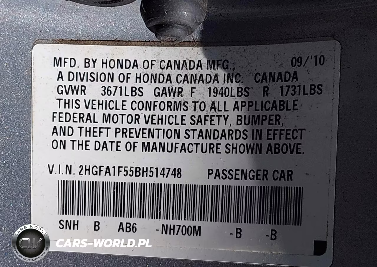 2011 Honda Civic Lx VIN:2HGFA1F55BH514748 - 9