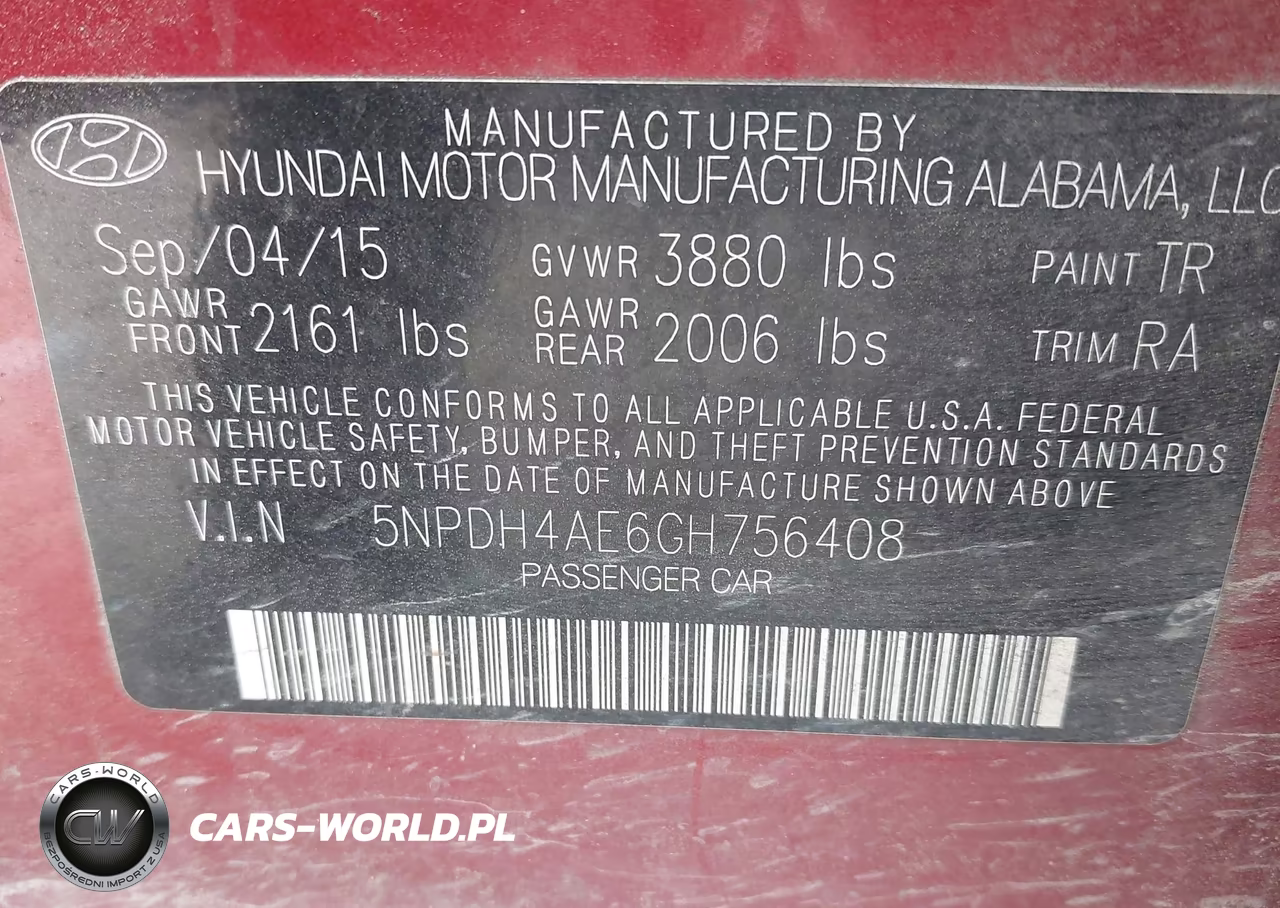 2016 Hyundai Elantra Se VIN:5NPDH4AE6GH756408 - 9