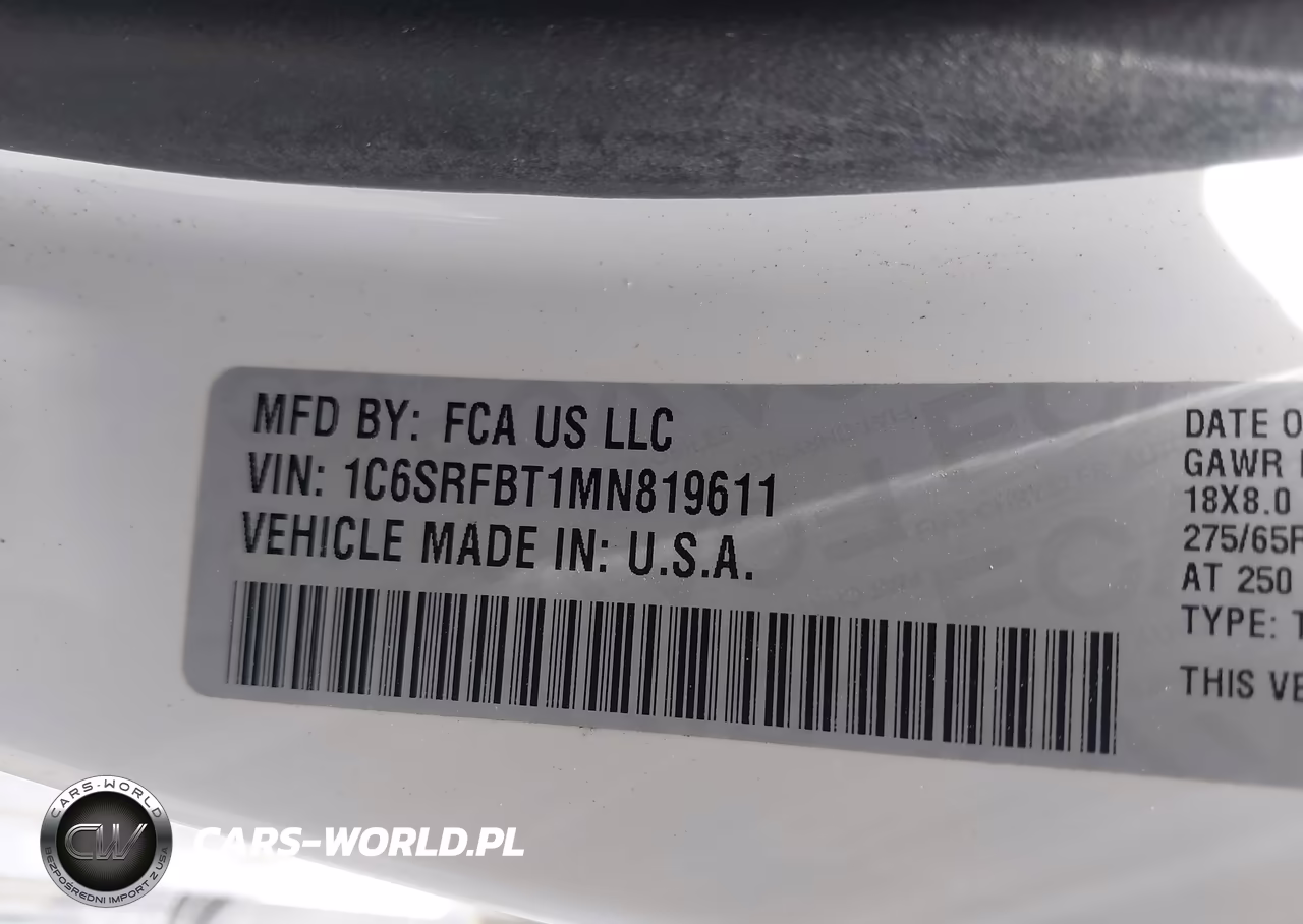 2021 Ram 1500 Big Horn 4X4 6'4 Box VIN:1C6SRFBT1MN819611 - 9