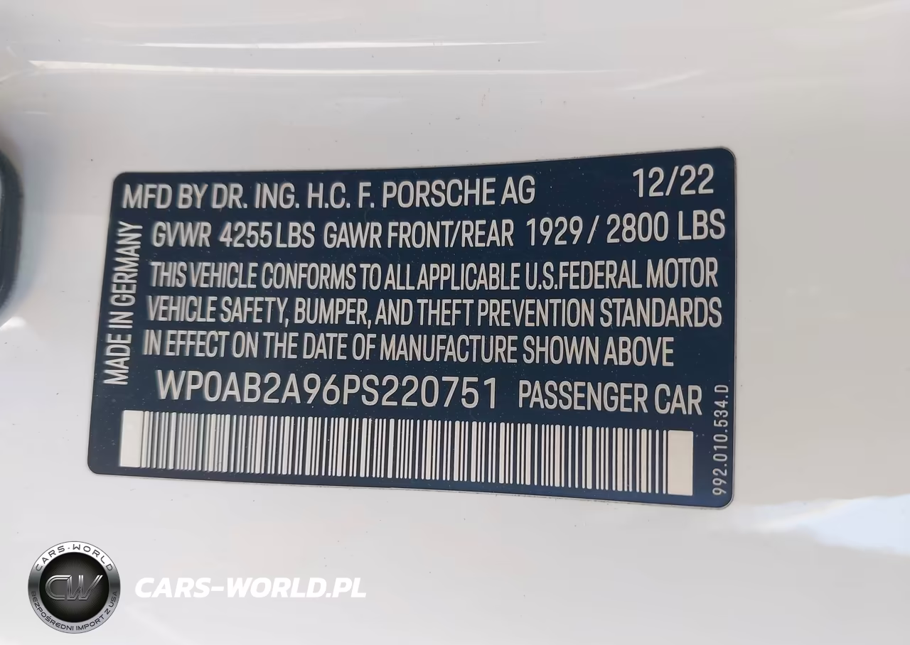 2023 Porsche 911 Carrera 4 Gts-Carrera 4S-Carrera Gts-Carrera S-Dakar VIN:WP0AB2A96PS220751 - 9