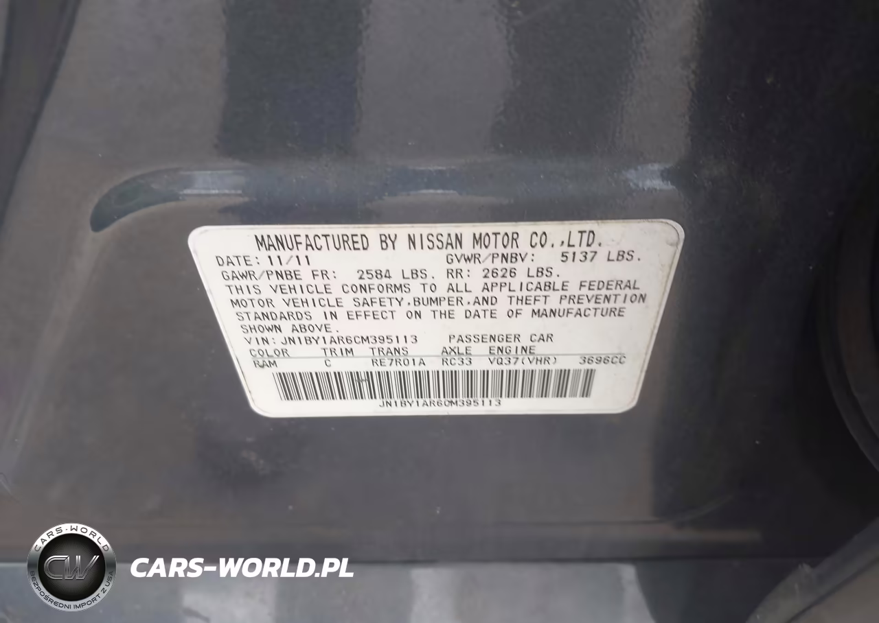 2012 Infiniti M37X VIN:JN1BY1AR6CM395113 - 9