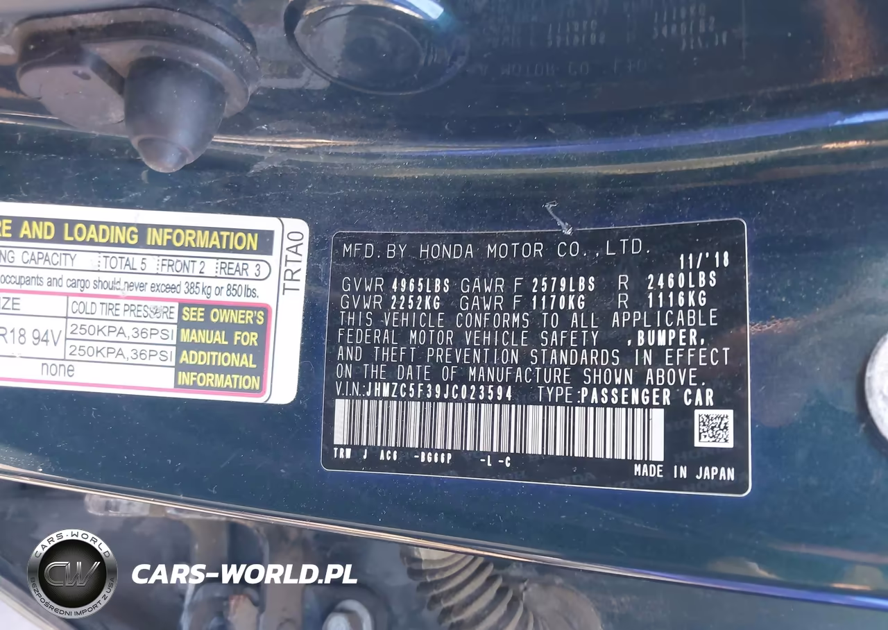 2018 Honda Clarity Plug-In Hybrid Touring VIN:JHMZC5F39JC023594 - 9