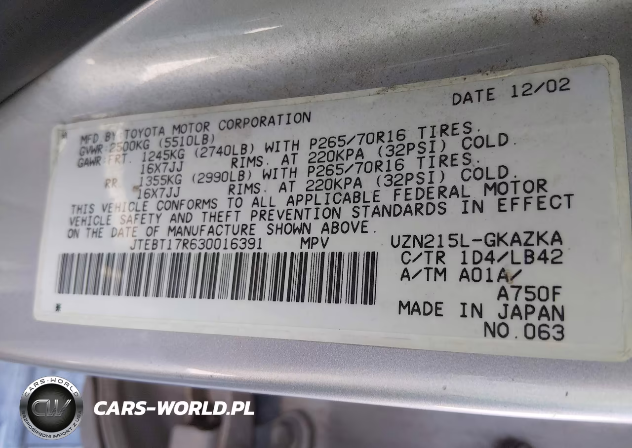 2003 Toyota 4Runner Limited V8 VIN:JTEBT17R630016391 - 9