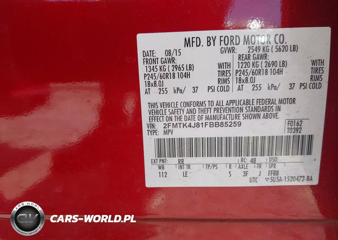 2015 Ford Edge Sel VIN:2FMTK4J81FBB85259 - 9