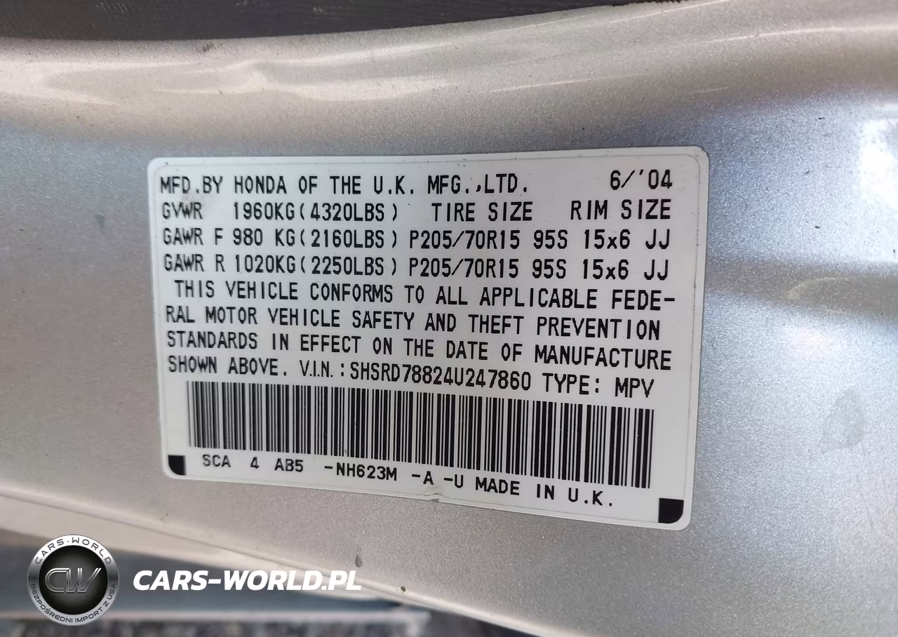 2004 Honda Cr-V Ex VIN:SHSRD78824U247860 - 9