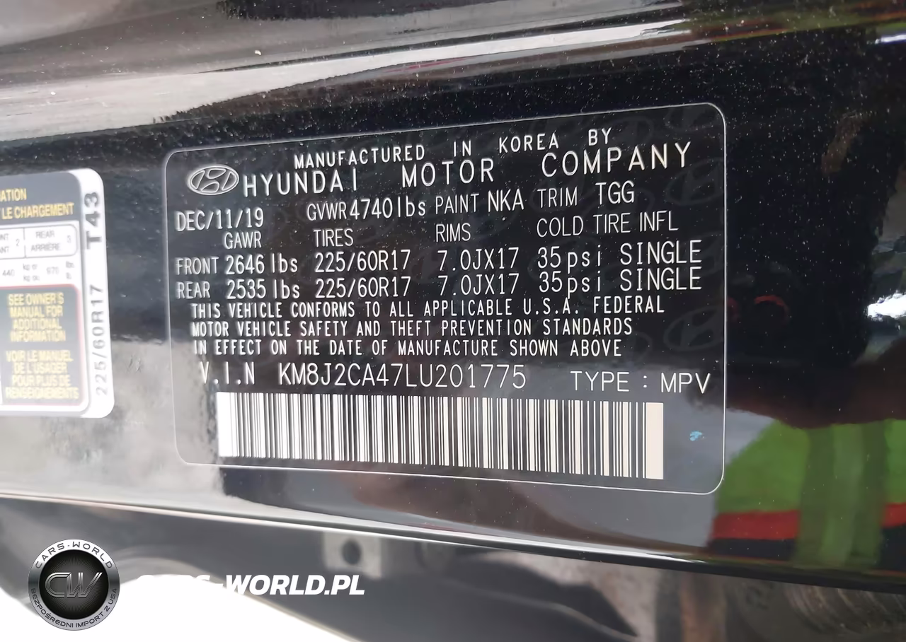 2020 Hyundai Tucson Se VIN:KM8J2CA47LU201775 - 9