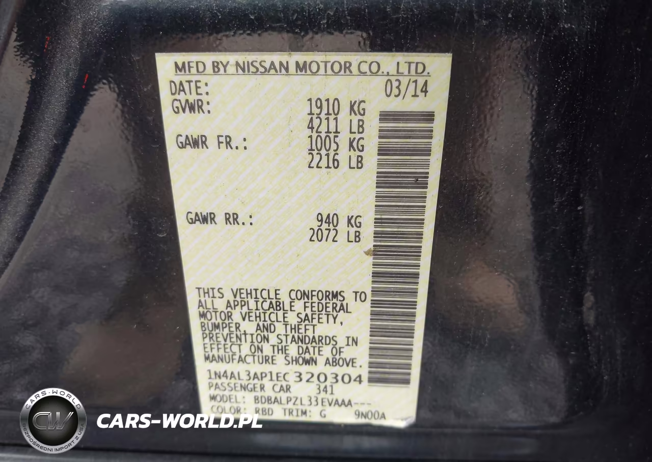 2014 Nissan Altima 2.5 VIN:1N4AL3AP1EC320304 - 9