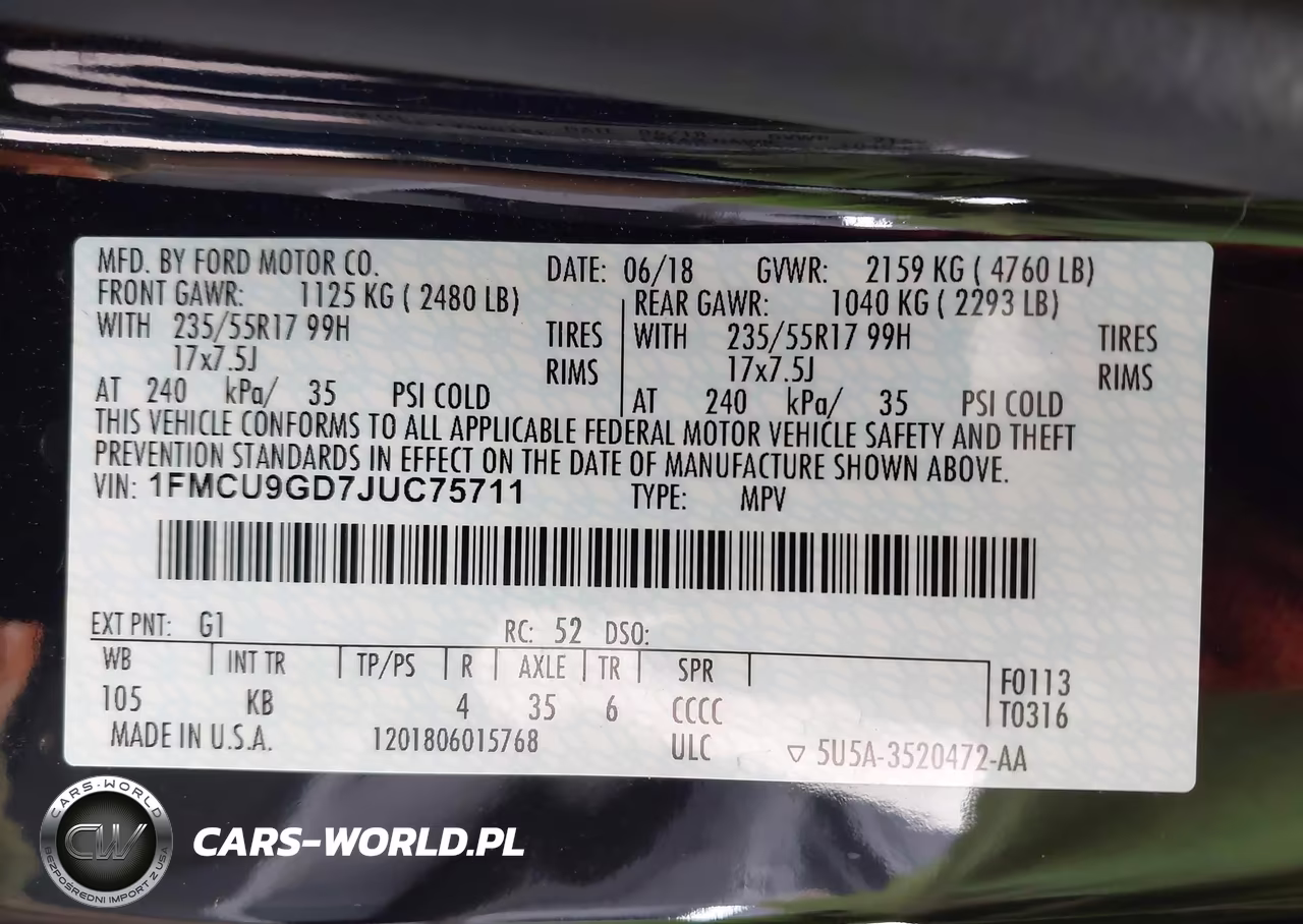 2018 Ford Escape Se VIN:1FMCU9GD7JUC75711 - 9