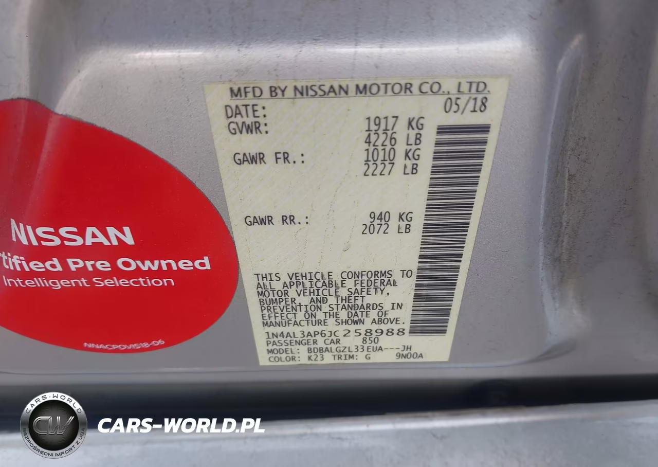 2018 Nissan Altima 2.5 S VIN:1N4AL3AP6JC258988 - 9