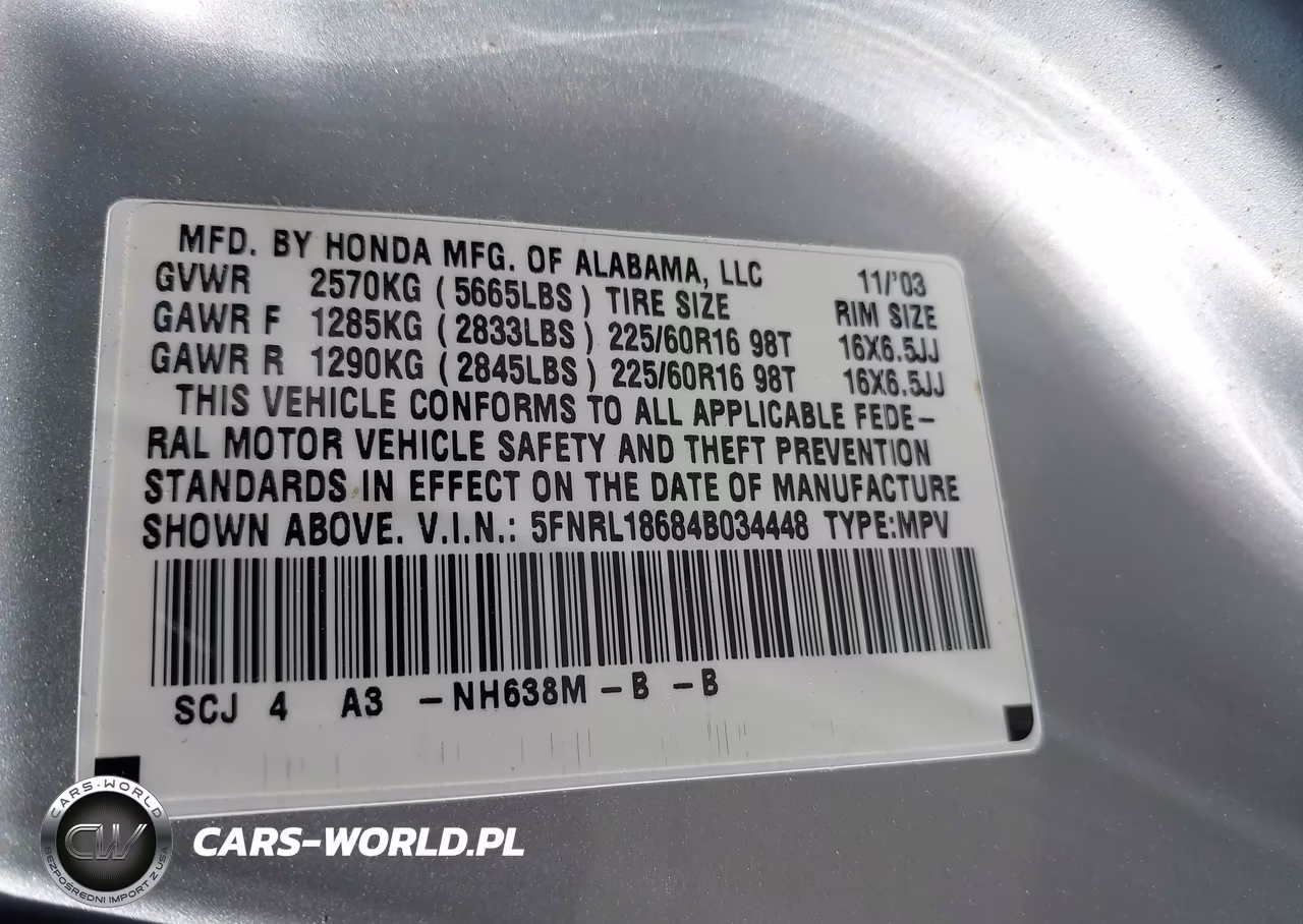 2004 Honda Odyssey Ex VIN:5FNRL18684B034448 - 9