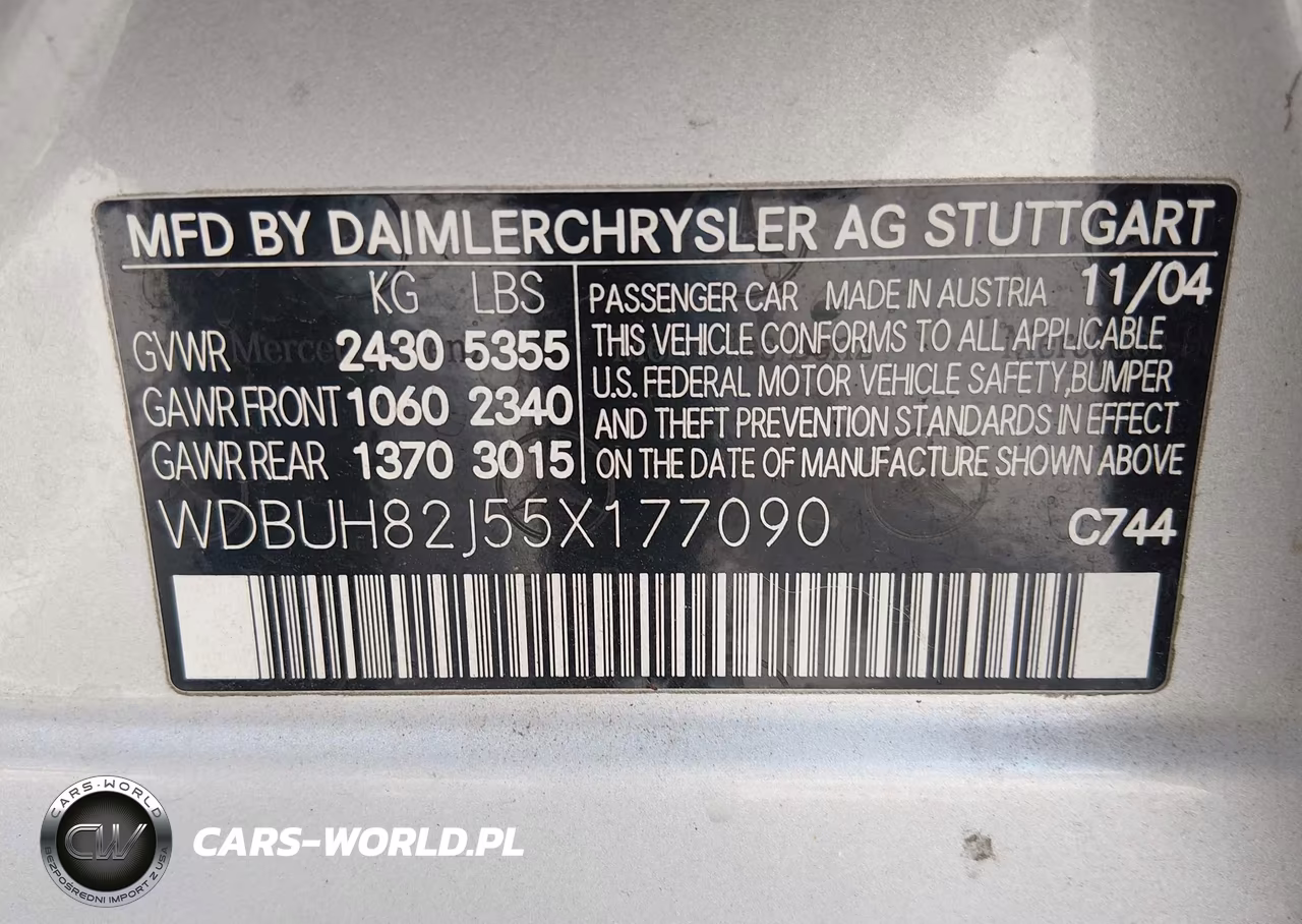2005 Mercedes-Benz E 320 4Matic VIN:WDBUH82J55X177090 - 9