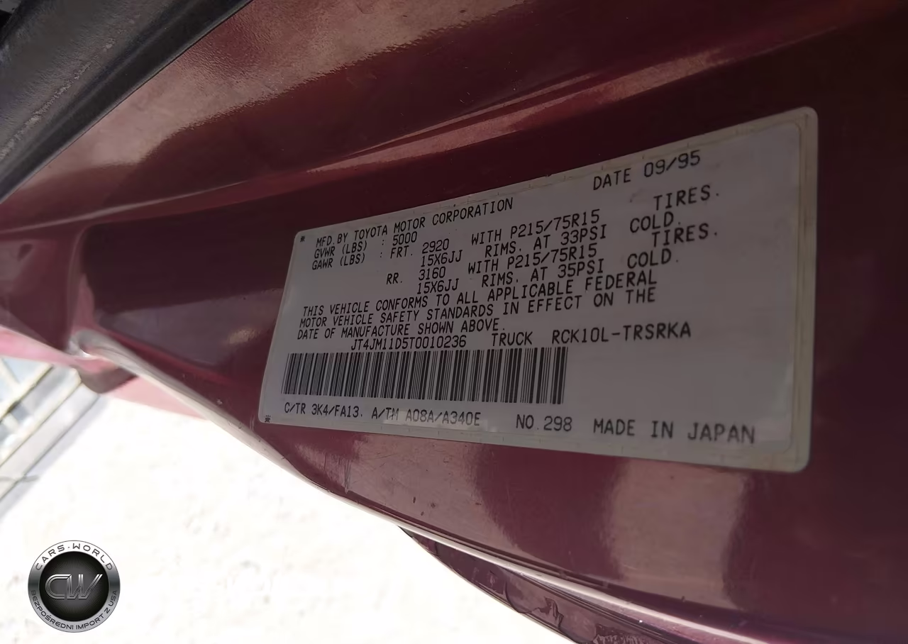 1996 Toyota T100 VIN:JT4JM11D5T0010236 - 9