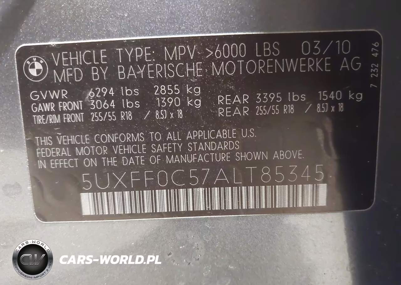 2010 BMW X5 xDrive35D VIN:5UXFF0C57ALT85345 - 9