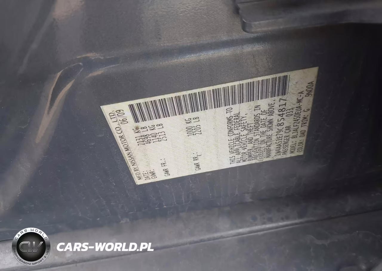 2009 Nissan Maxima 3.5 Sv VIN:1N4AA51E79C854817 - 9