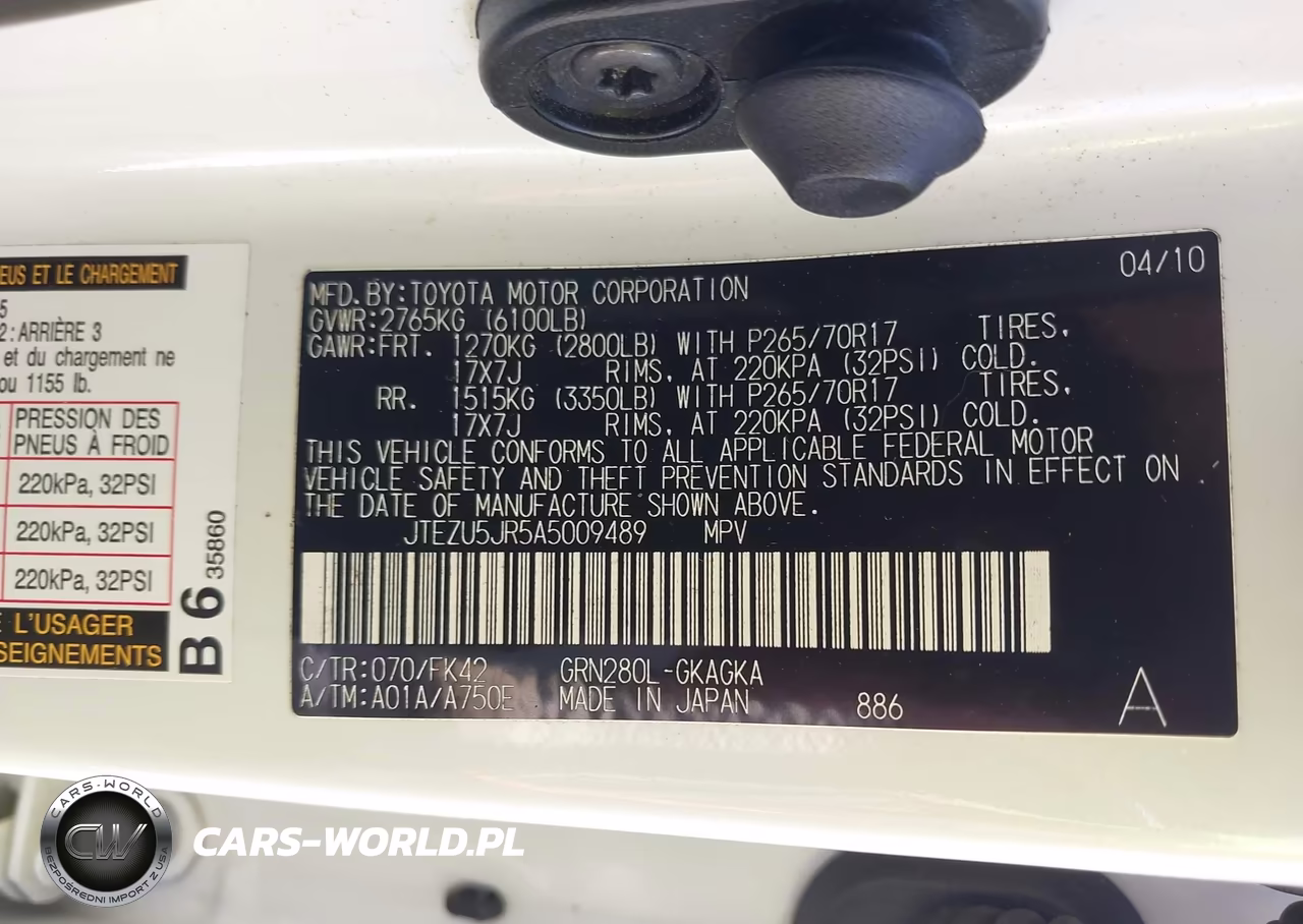 2010 Toyota 4Runner Sr5 V6 VIN:JTEZU5JR5A5009489 - 9
