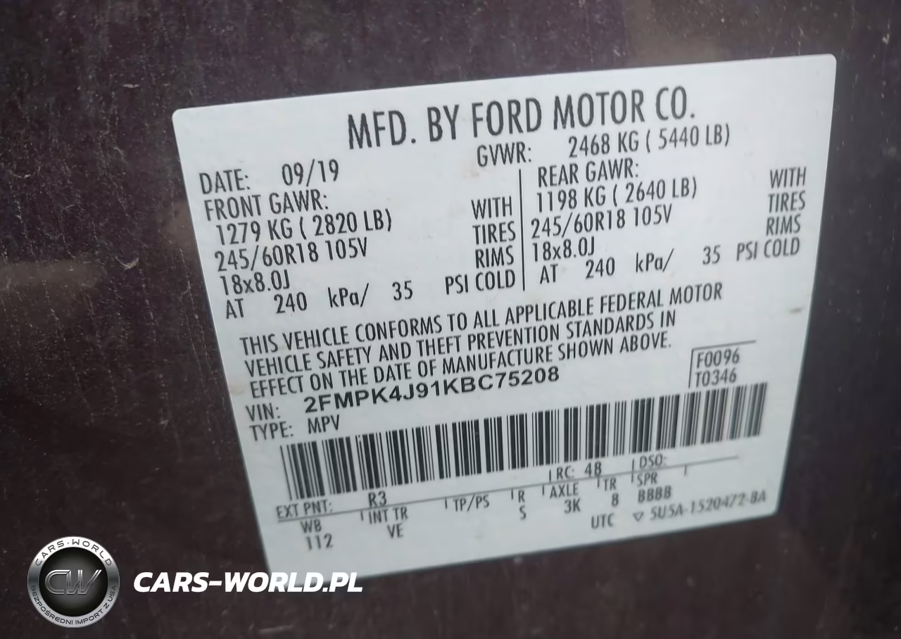 2019 Ford Edge Sel VIN:2FMPK4J91KBC75208 - 9