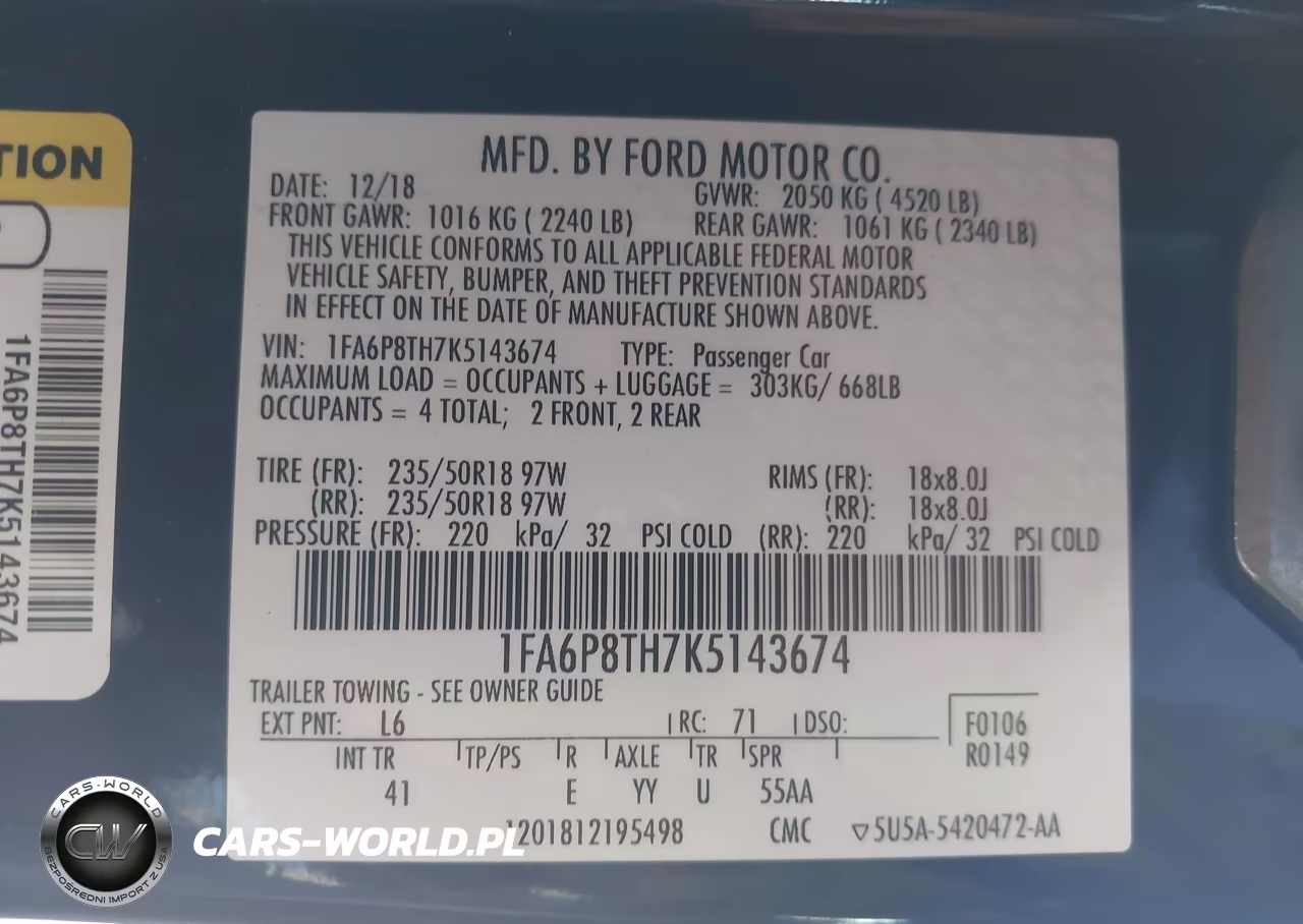 2019 Ford Mustang Ecoboost Premium VIN:1FA6P8TH7K5143674 - 9