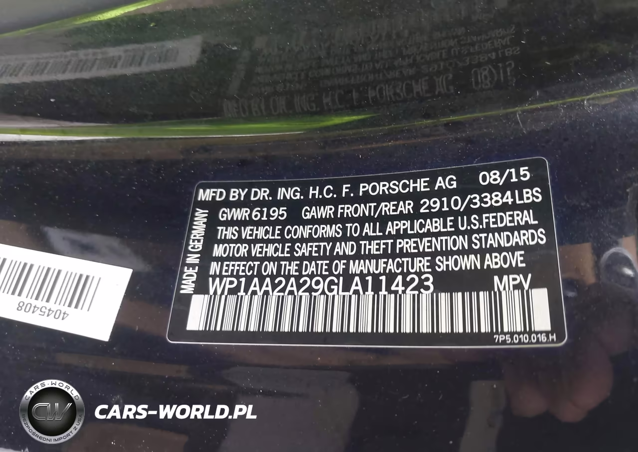 2016 Porsche Cayenne VIN:WP1AA2A29GLA11423 - 9