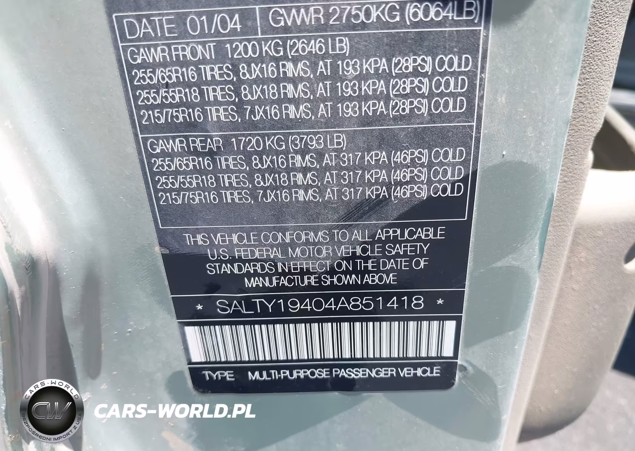2004 Land Rover Discovery Se VIN:SALTY19404A851418 - 9
