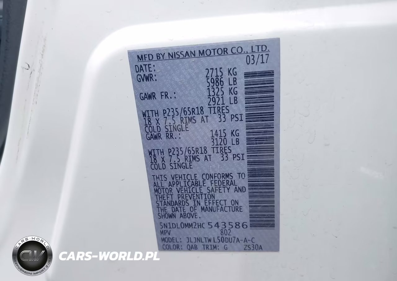 2017 Infiniti Qx60 VIN:5N1DL0MM2HC543586 - 9