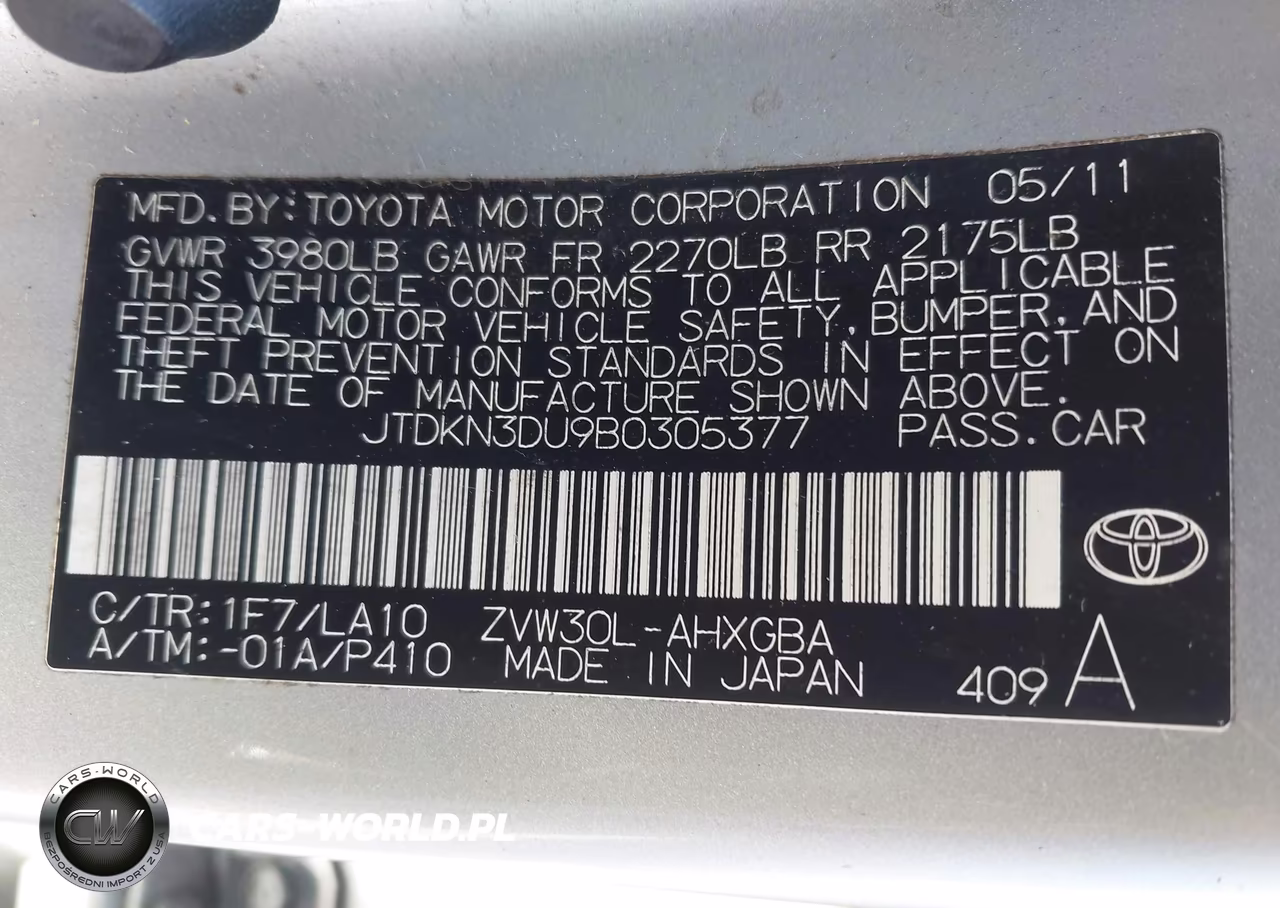 2011 Toyota Prius Four VIN:JTDKN3DU9B0305377 - 9