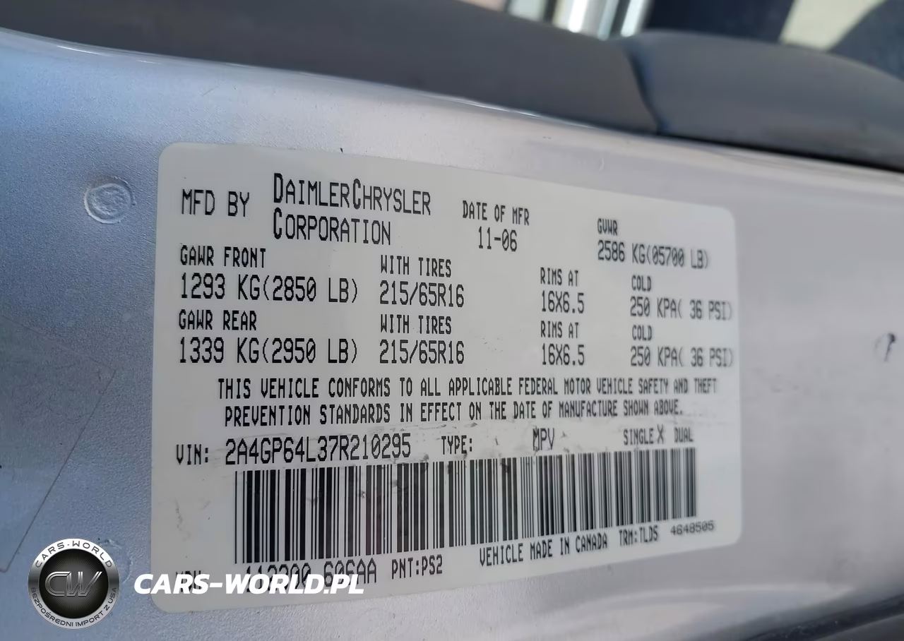 2007 Chrysler Town & Country Limited VIN:2A4GP64L37R210295 - 9