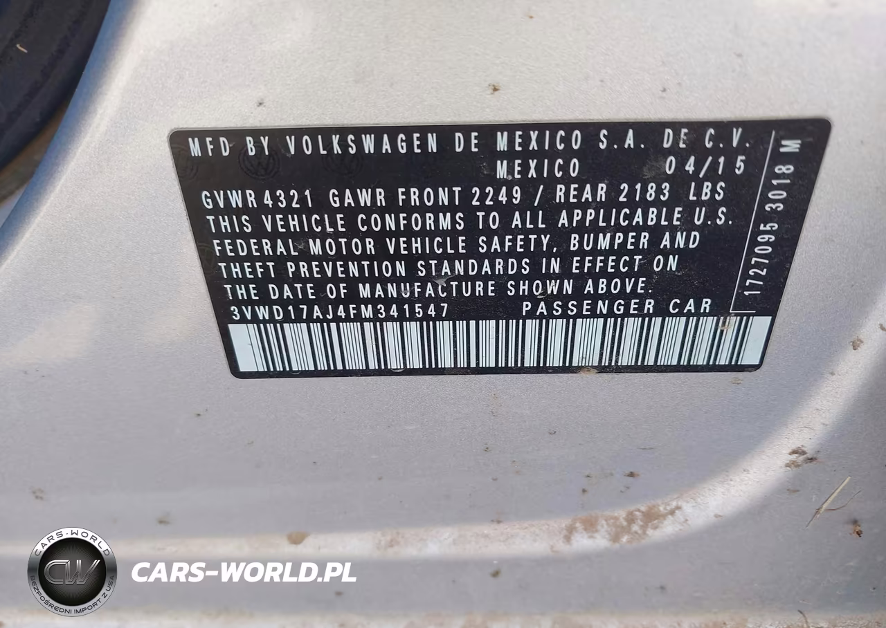 2015 Volkswagen Jetta 1.8T Se VIN:3VWD17AJ4FM341547 - 9
