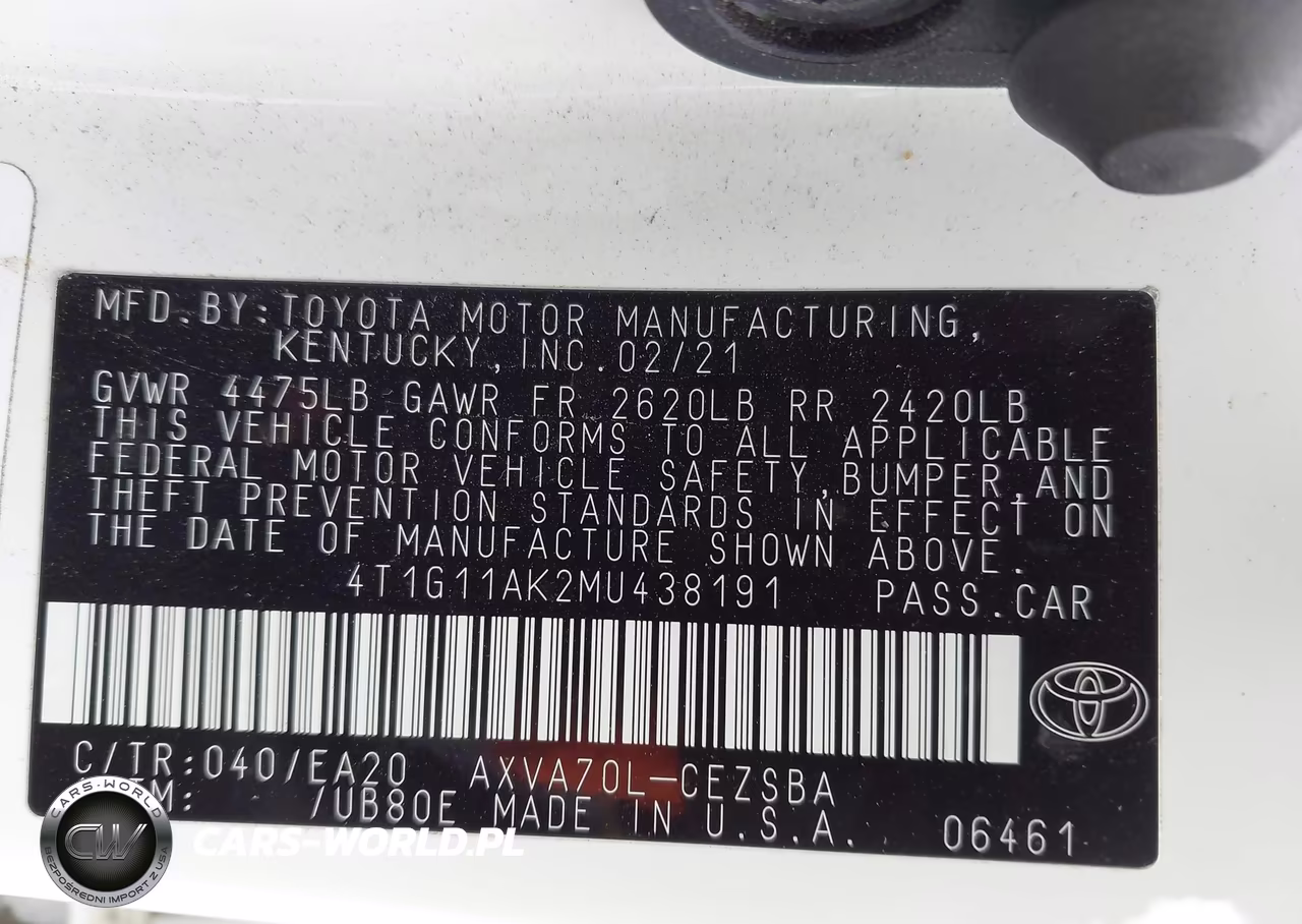 2021 Toyota Camry Se VIN:4T1G11AK2MU438191 - 9