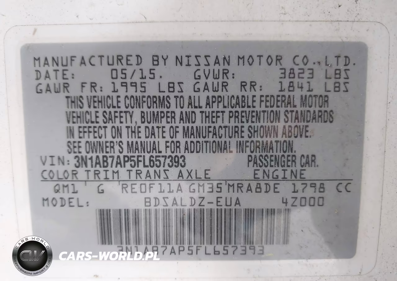 2015 Nissan Sentra Fe+ S-S-Sl-Sr-Sv VIN:3N1AB7AP5FL657393 - 9