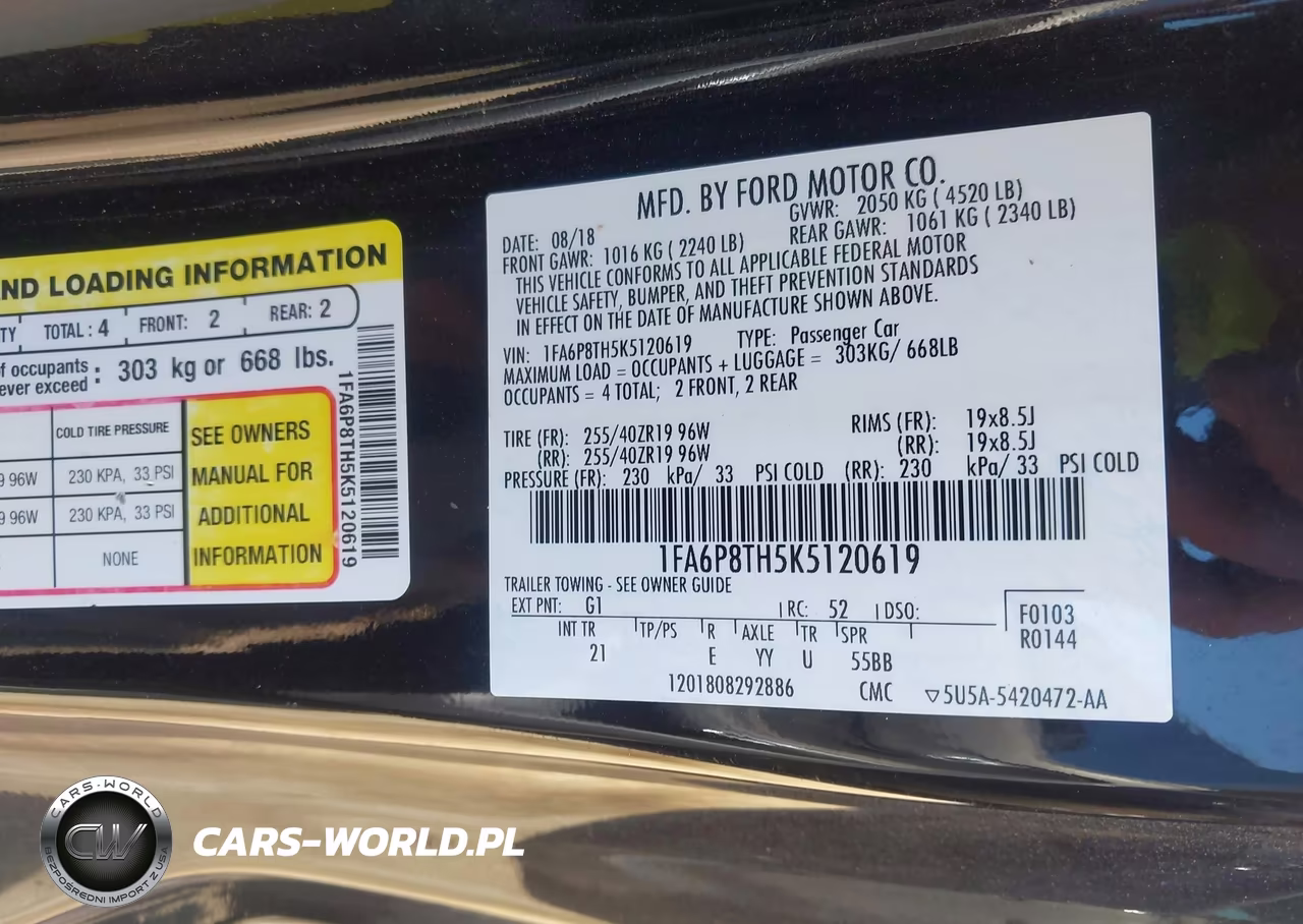 2019 Ford Mustang Ecoboost VIN:1FA6P8TH5K5120619 - 9