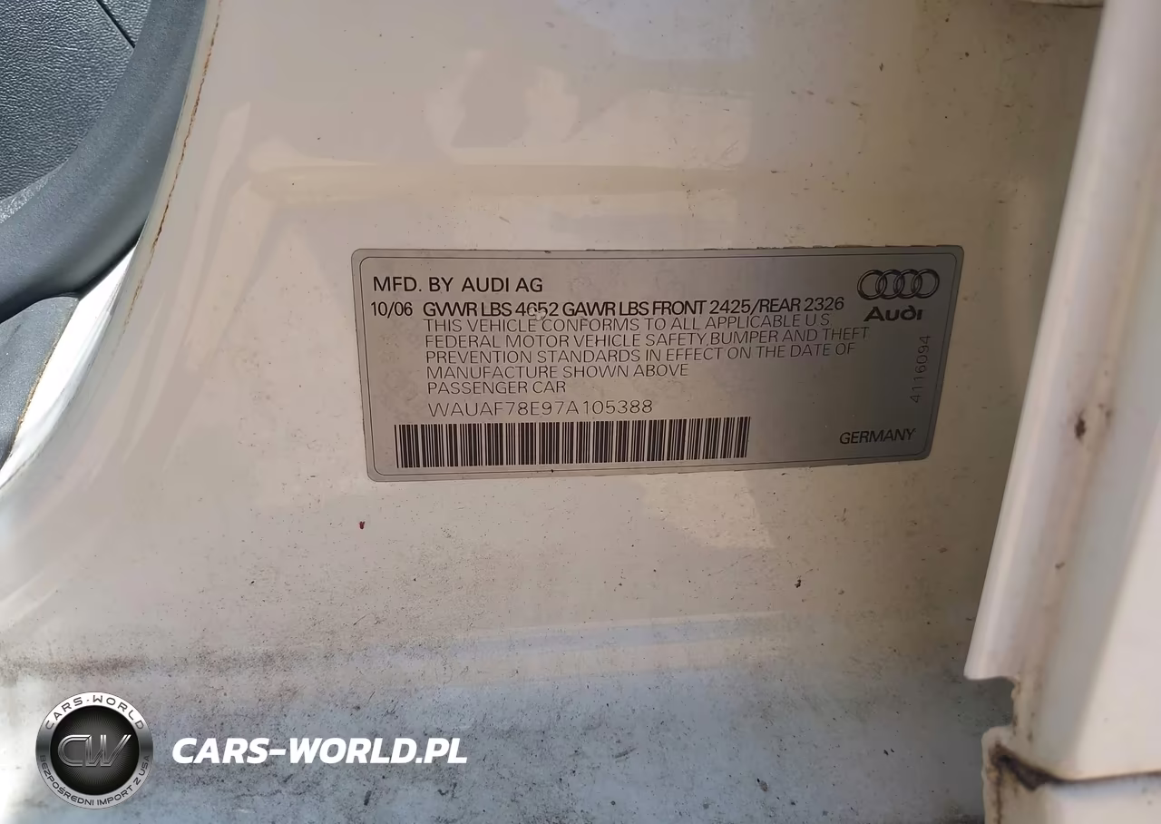 2007 Audi A4 2.0T VIN:WAUAF78E97A105388 - 9