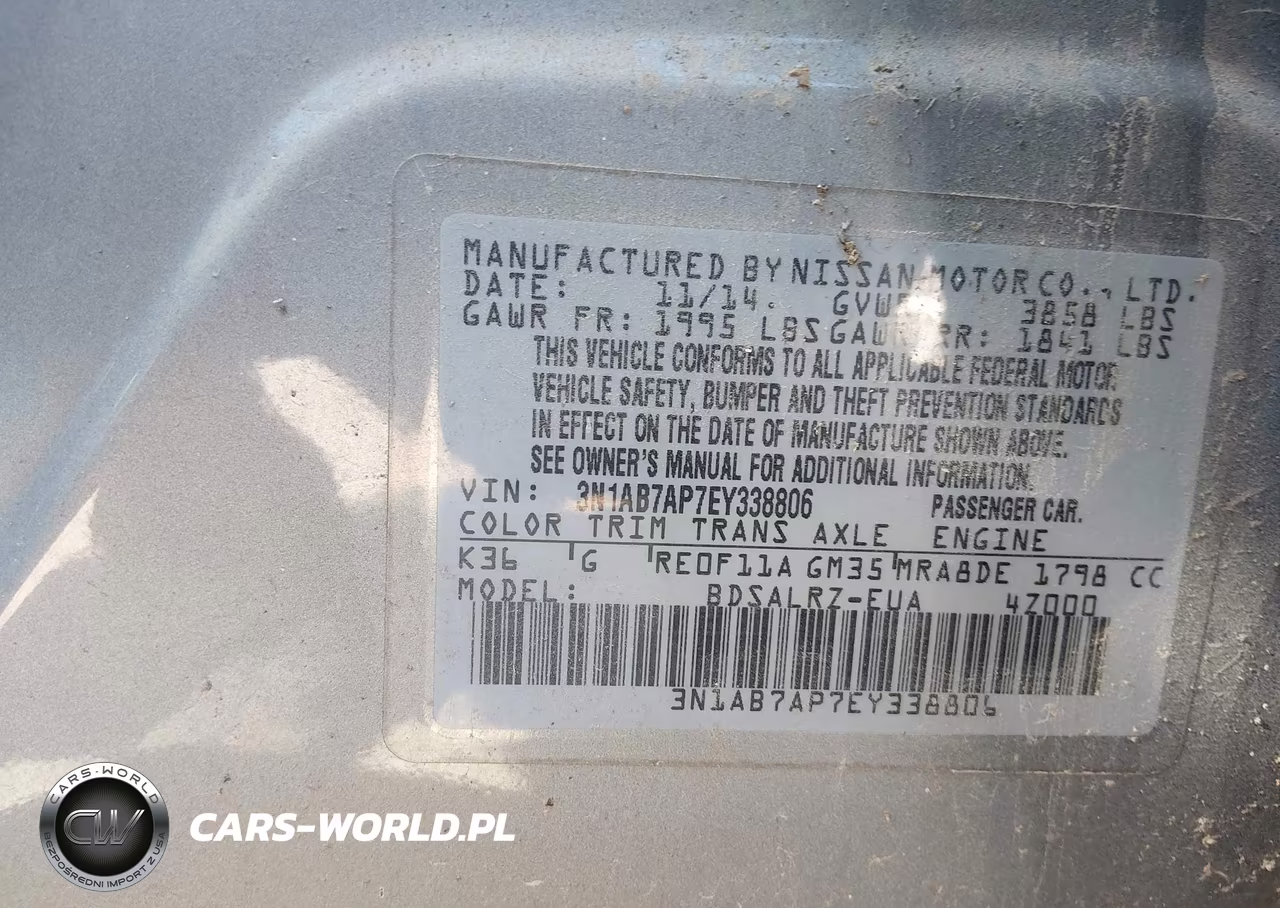 2014 Nissan Sentra Sr VIN:3N1AB7AP7EY338806 - 9