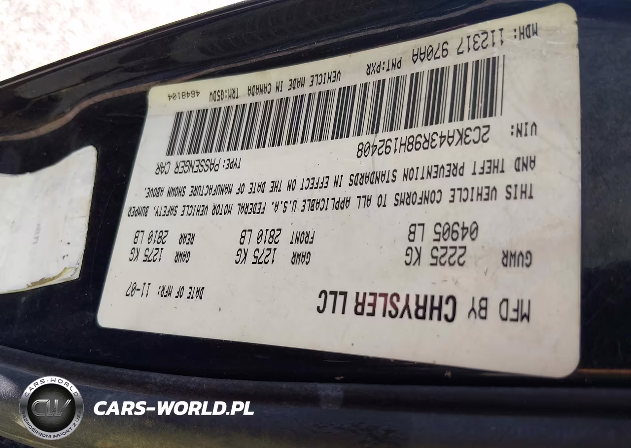 2008 Chrysler 300 Lx VIN:2C3KA43R98H192408 - 9