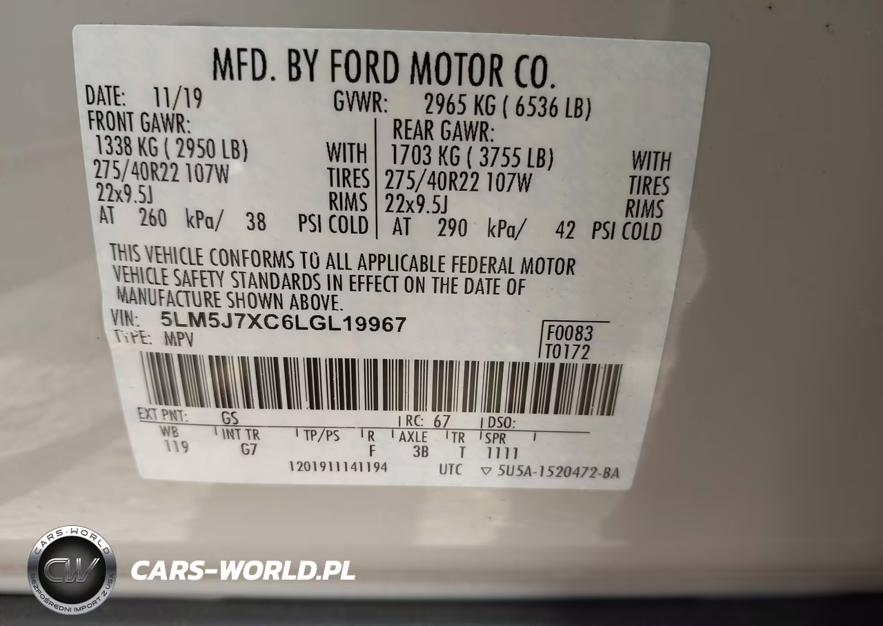 2020 Lincoln Aviator Reserve VIN:5LM5J7XC6LGL19967 - 9