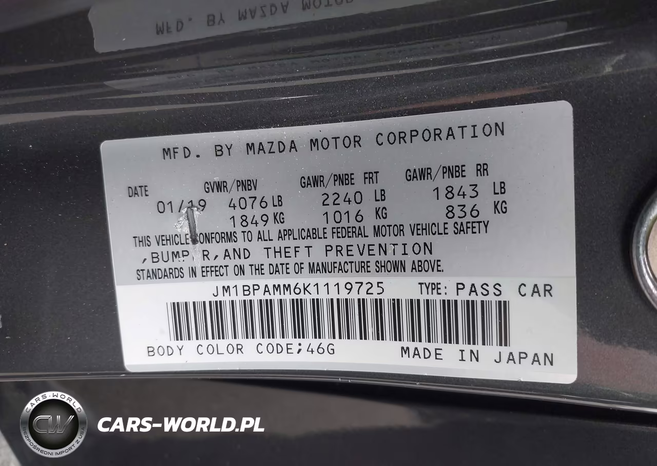 2019 Mazda Mazda3 Preferred Package VIN:JM1BPAMM6K1119725 - 9