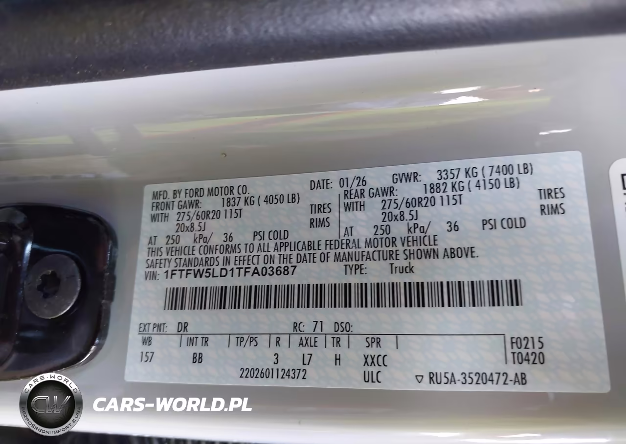 2026 Ford F-150 Lariat VIN:1FTFW5LD1TFA03687 - 9