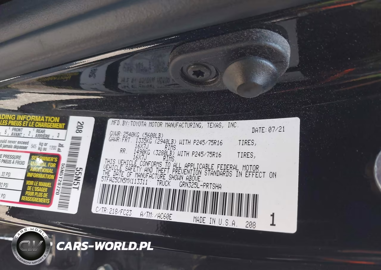 2021 Toyota Tacoma Sr5 V6 VIN:5TFAZ5CN5MX113311 - 9