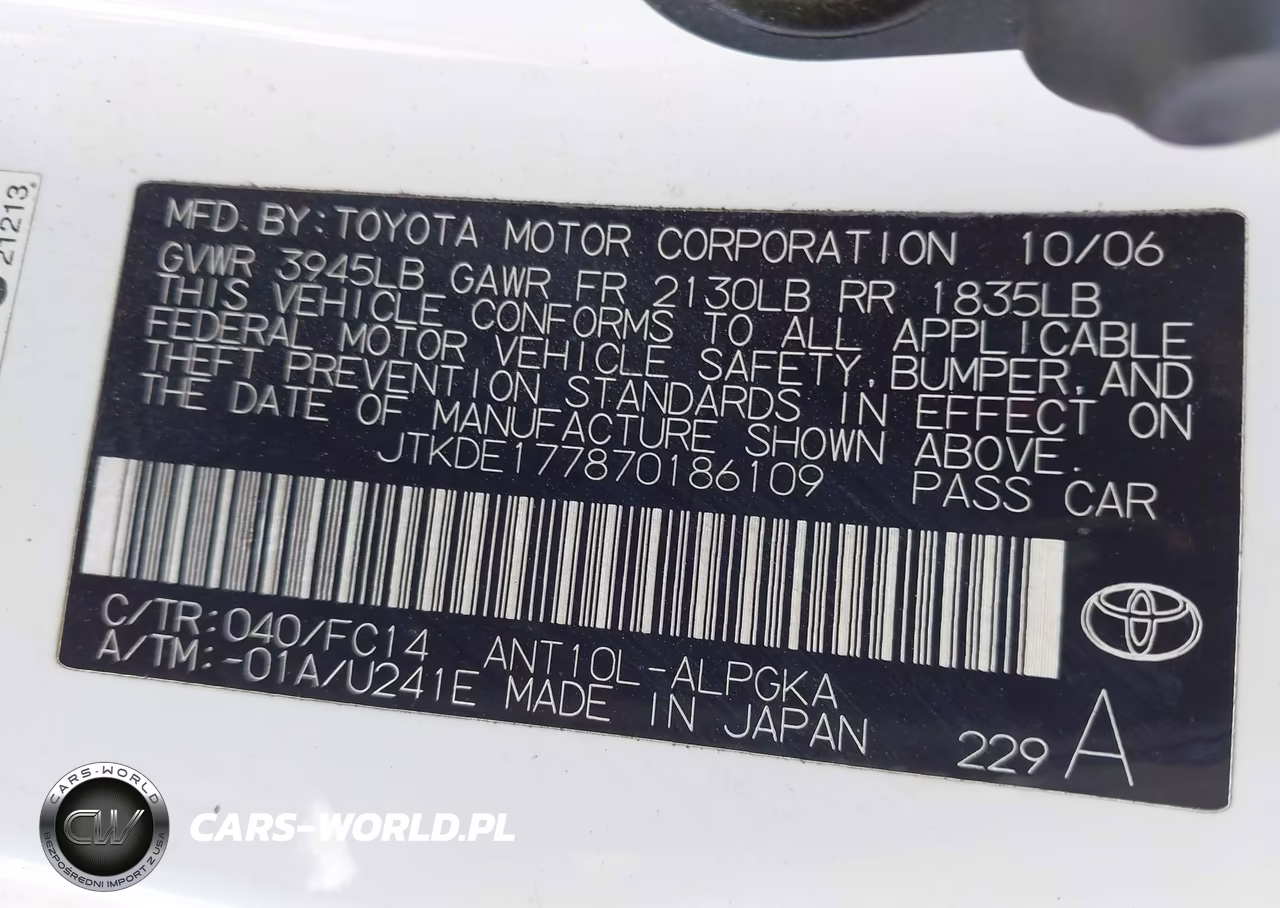 2007 Scion Tc VIN:JTKDE177870186109 - 9