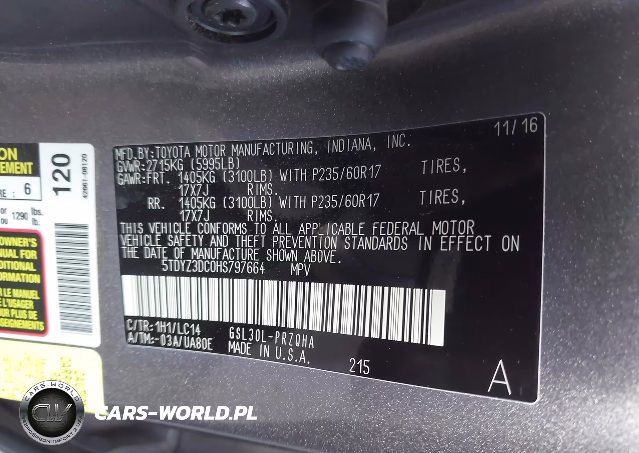 2017 Toyota Sienna Xle 8 Passenger VIN:5TDYZ3DC0HS797664 - 9