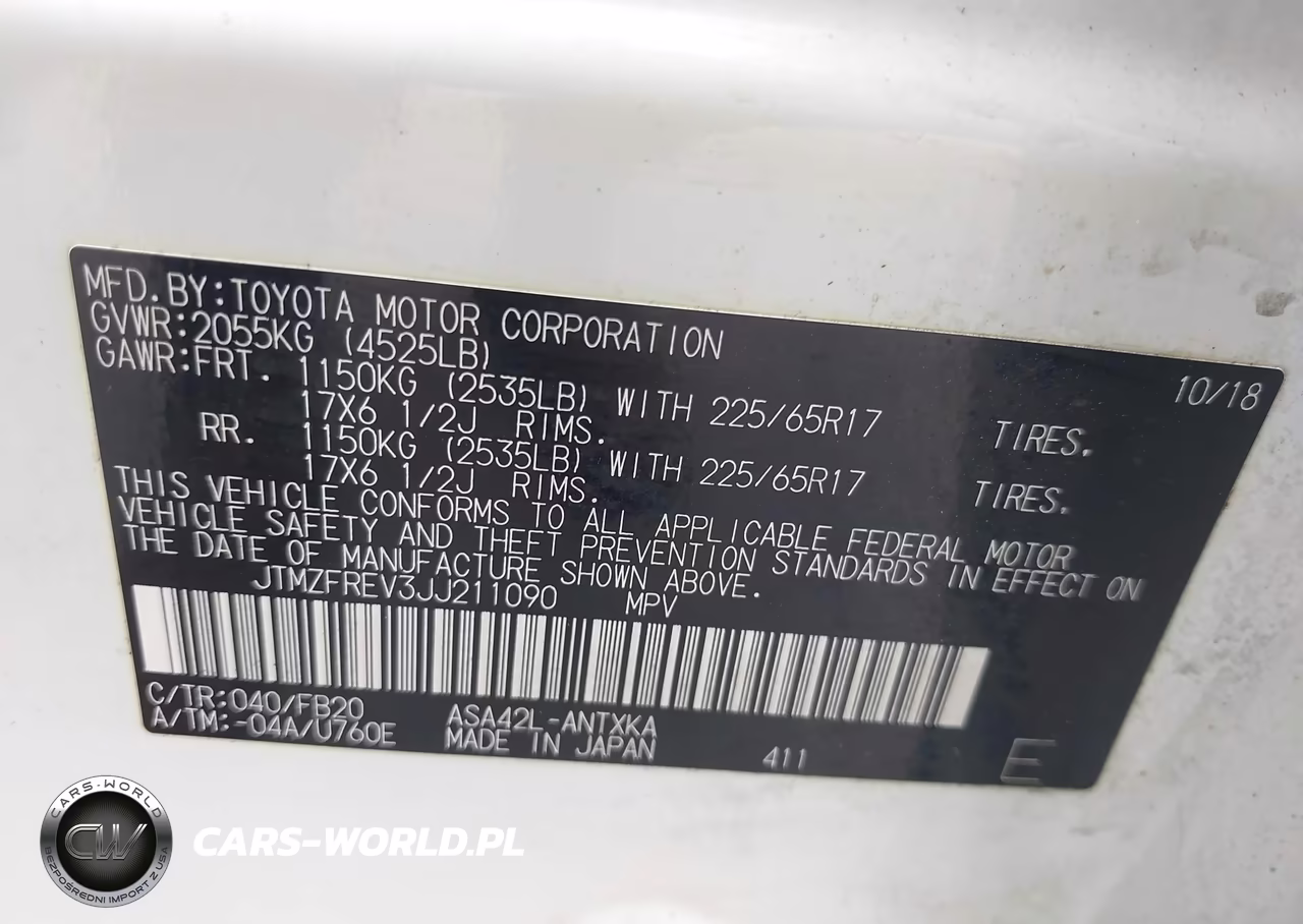 2018 Toyota Rav4 Le VIN:JTMZFREV3JJ211090 - 9