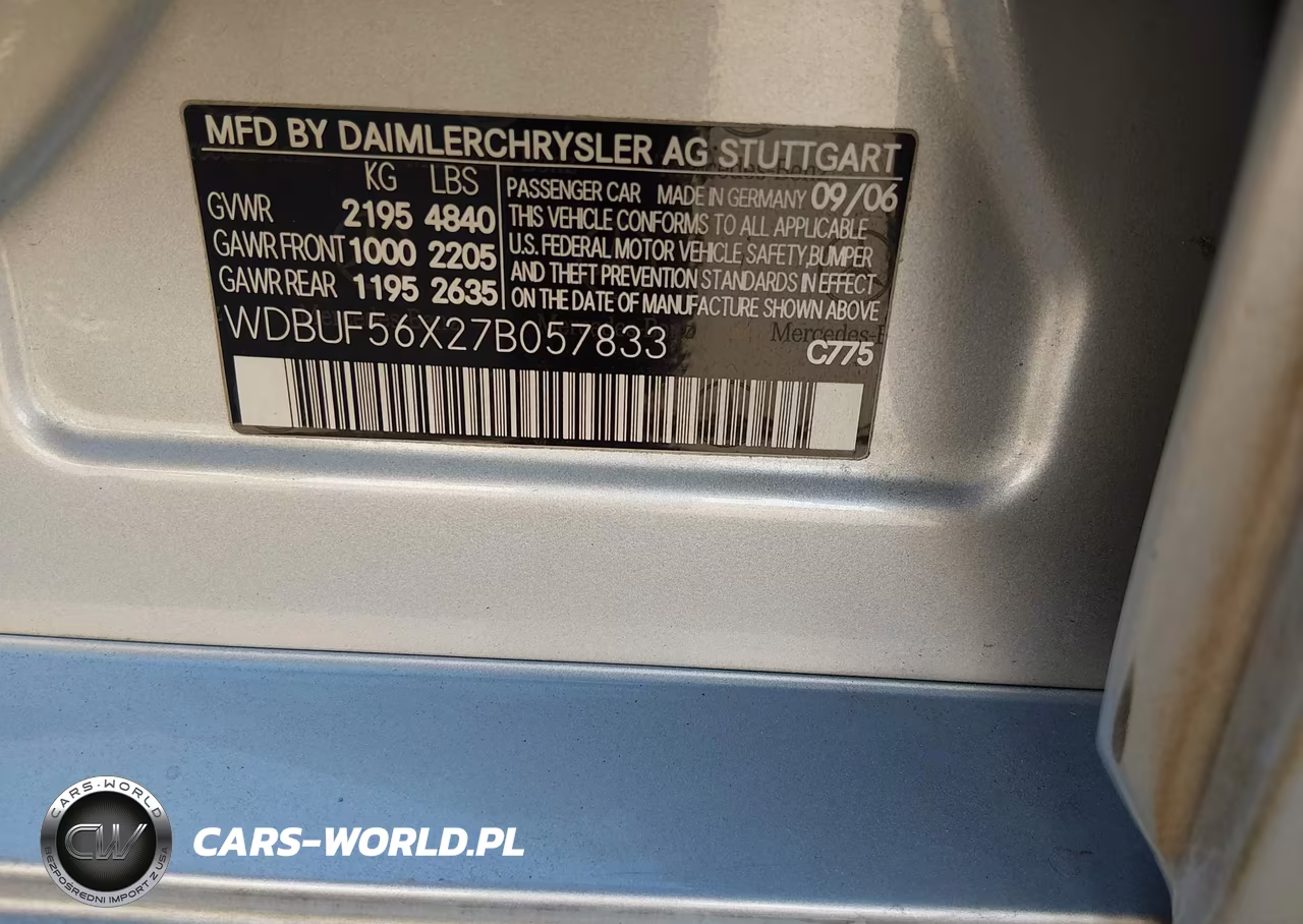 2007 Mercedes-Benz E 350 VIN:WDBUF56X27B057833 - 9