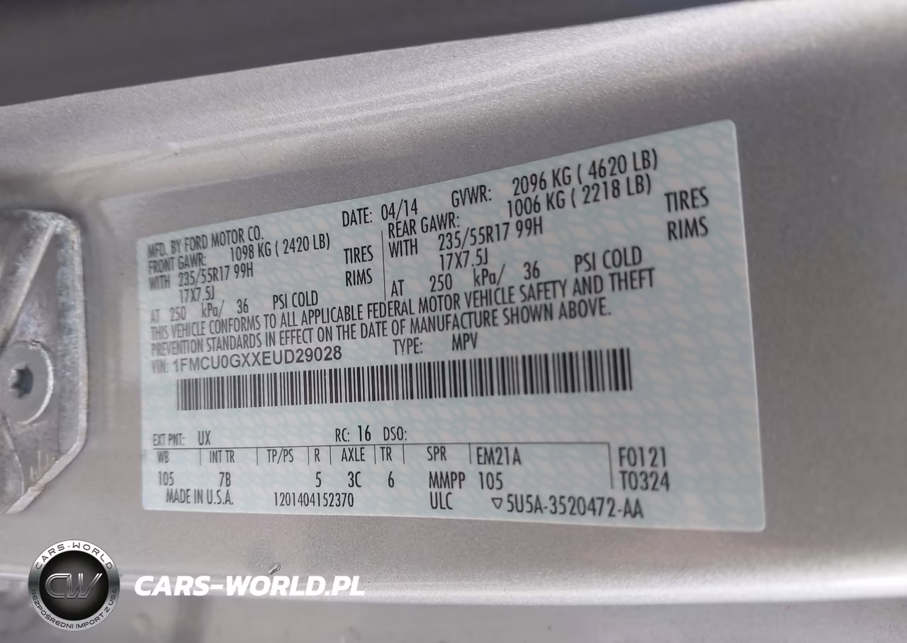 2014 Ford Escape Se VIN:1FMCU0GXXEUD29028 - 9