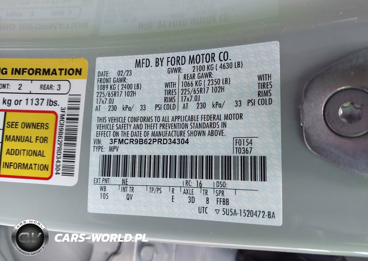 2023 Ford Bronco Sport Big Bend VIN:3FMCR9B62PRD34304 - 9