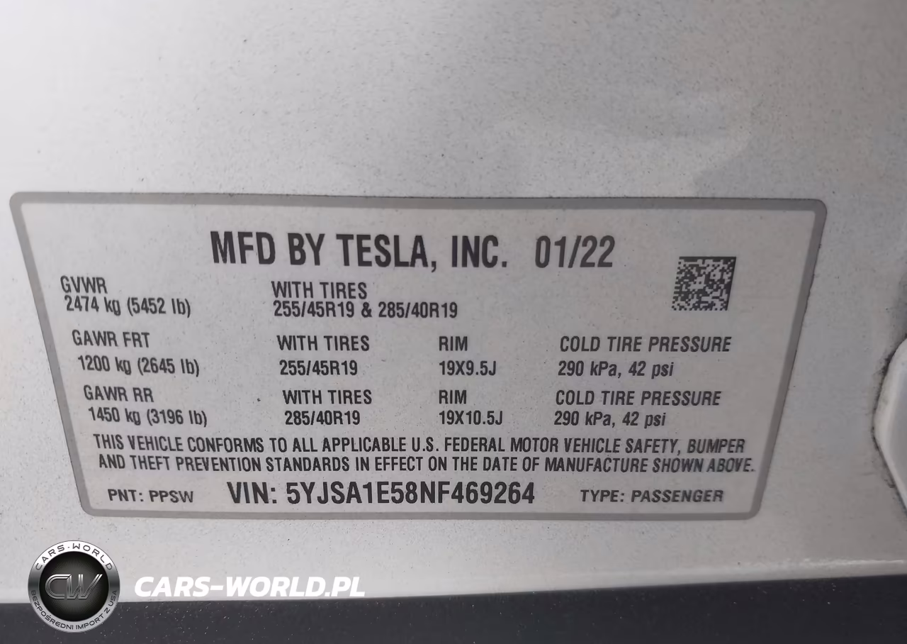 2022 Tesla Model S Dual Motor All-Wheel Drive VIN:5YJSA1E58NF469264 - 9