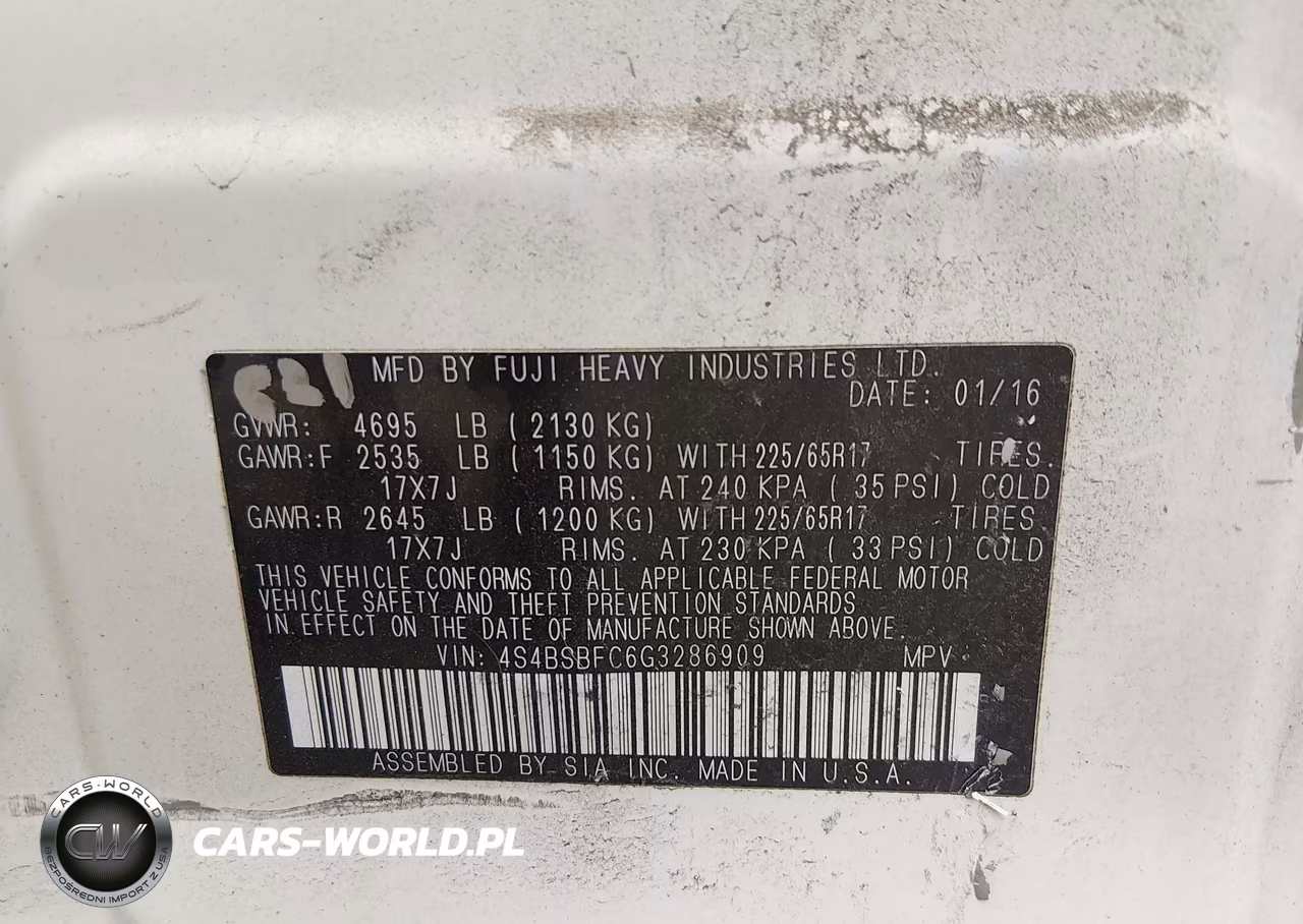 2016 Subaru Outback 2.5I Premium VIN:4S4BSBFC6G3286909 - 9
