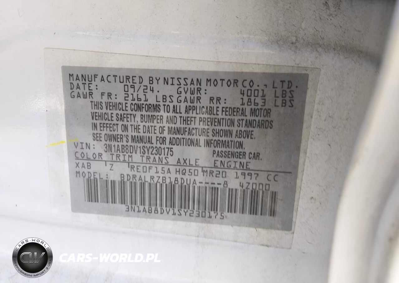 2025 Nissan Sentra Sr VIN:3N1AB8DV1SY230175 - 9