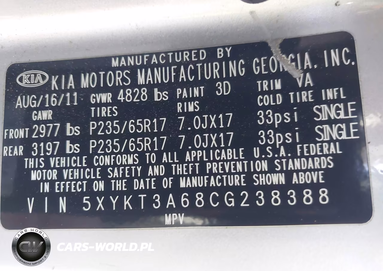 2012 Kia Sorento Lx VIN:5XYKT3A68CG238388 - 9