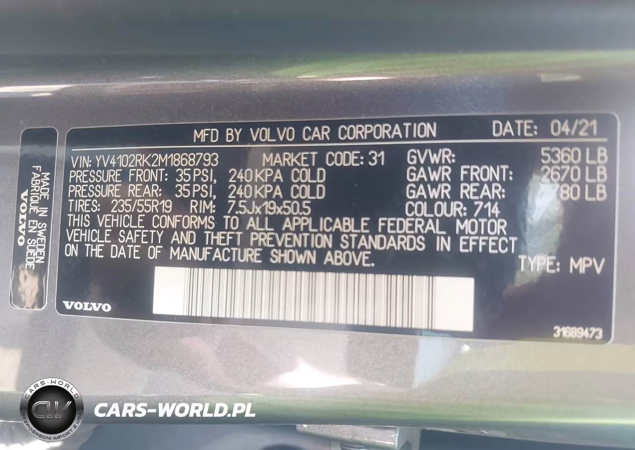 2021 Volvo Xc60 T5 Momentum VIN:YV4102RK2M1868793 - 9