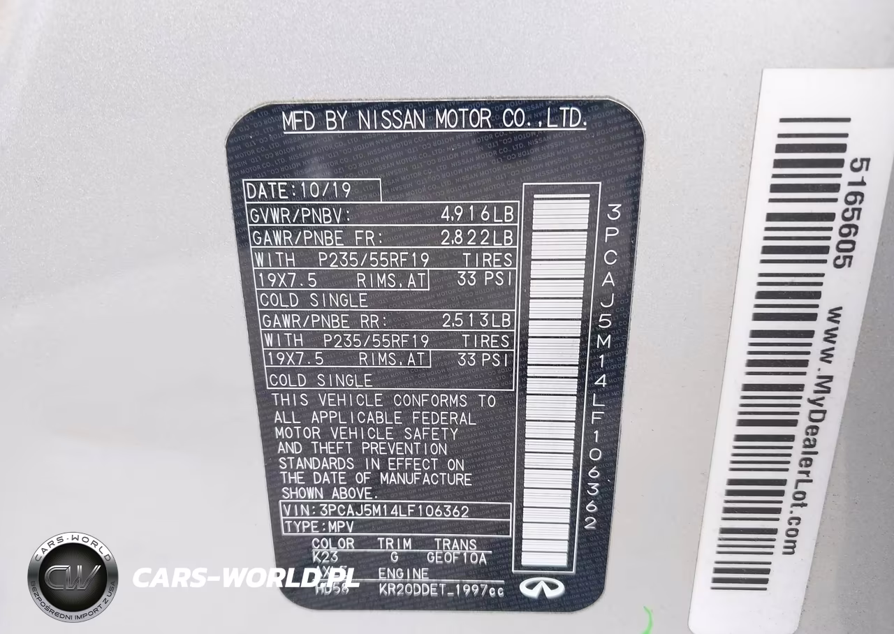 2020 Infiniti Qx50 Luxe VIN:3PCAJ5M14LF106362 - 9
