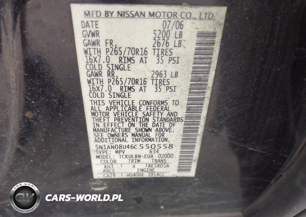 2006 Nissan Xterra S VIN:5N1AN08U46C550558 - 9